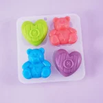 Силиконовая форма "медведь и сердце 4"