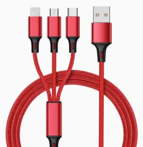 USB кабель зарядки 3в1 Type C iPhone Lightning Microusb 2.4 А