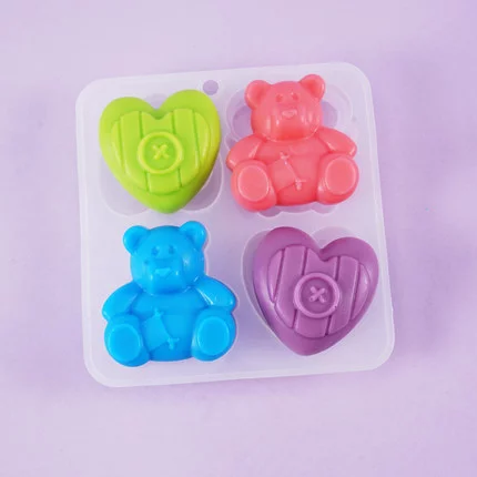 Силиконовая форма "медведь и сердце 4"